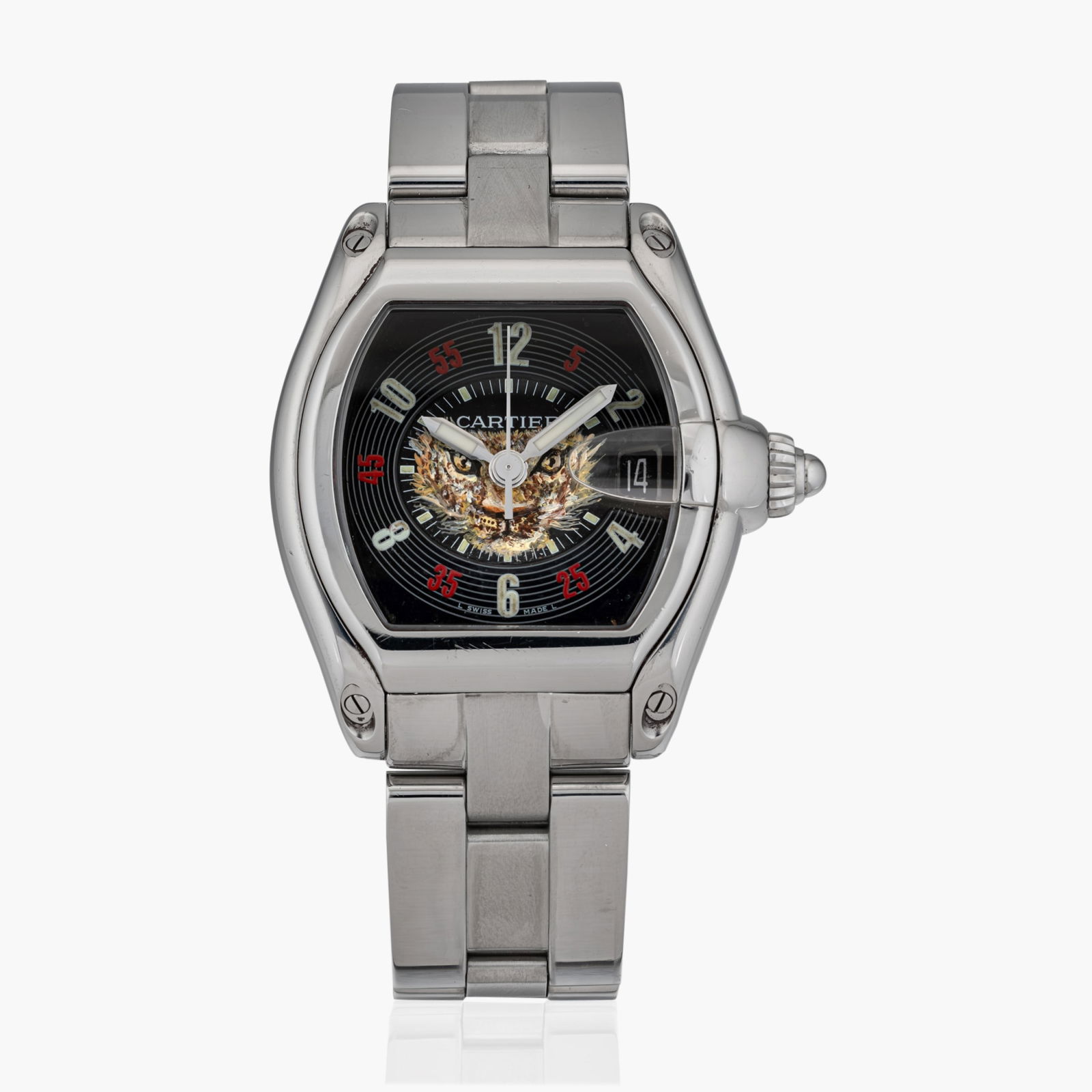 Cartier Roadster In Steel With Jaguar Dial (1 of 1)