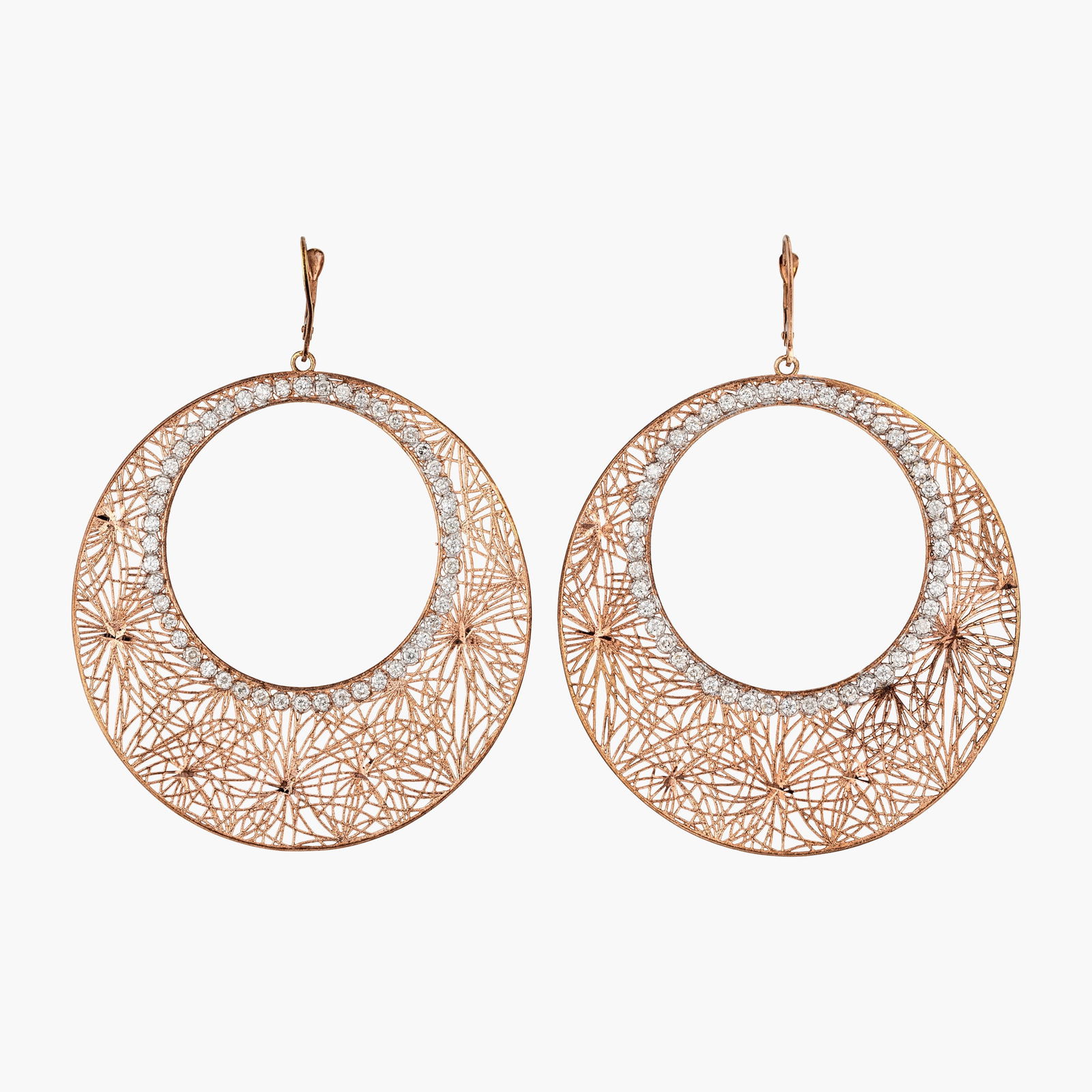 18K Rose Gold Diamond Earrings (1 of 1)