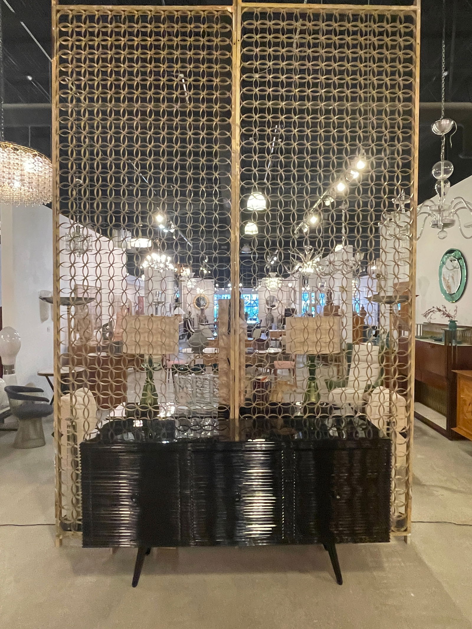 Pair of Large Aluminum Architectural Screens or Room-Divider (1 of 10)