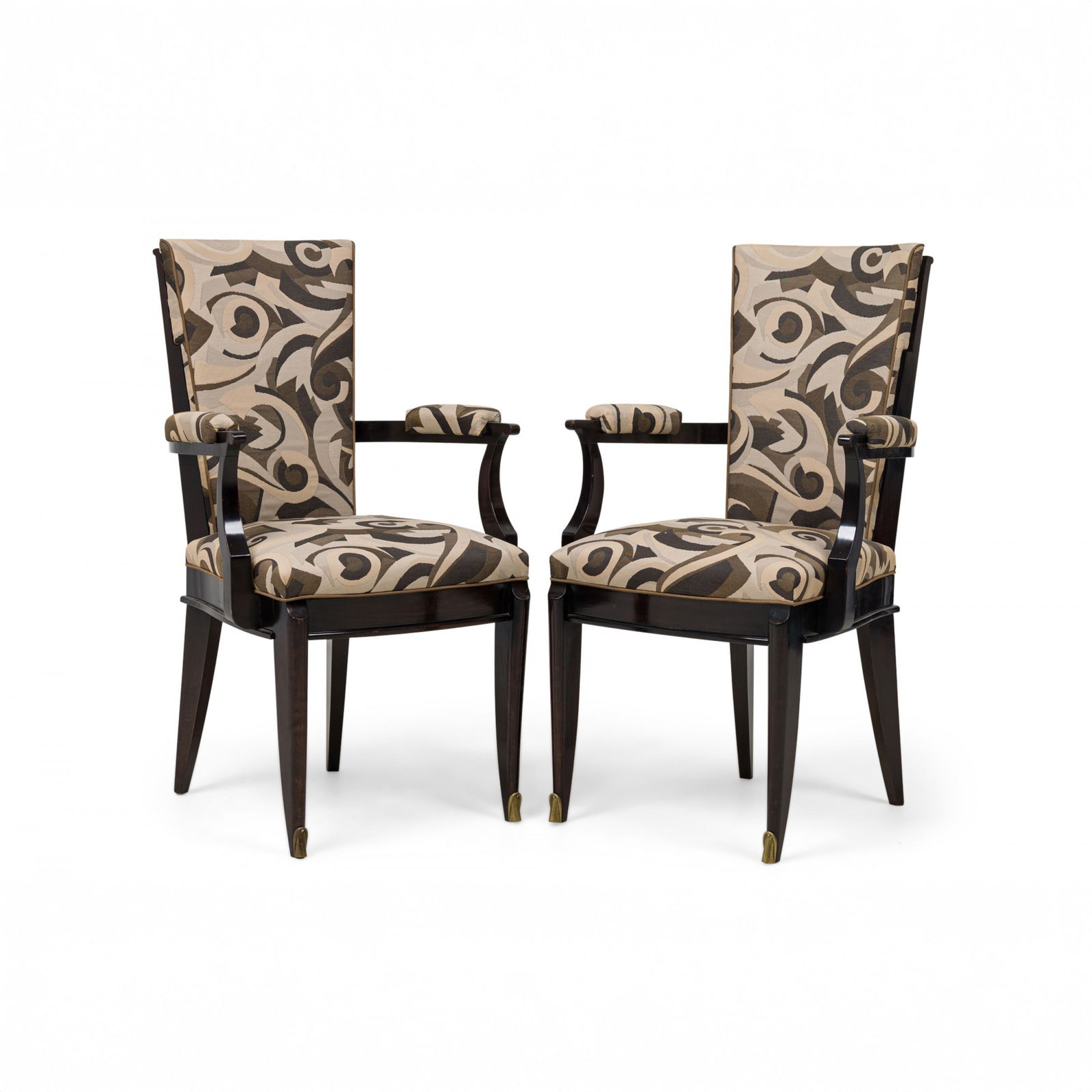 Dominique (attrib), (6) French Art Deco Macassar Ebony Dining Chairs (1 of 20)