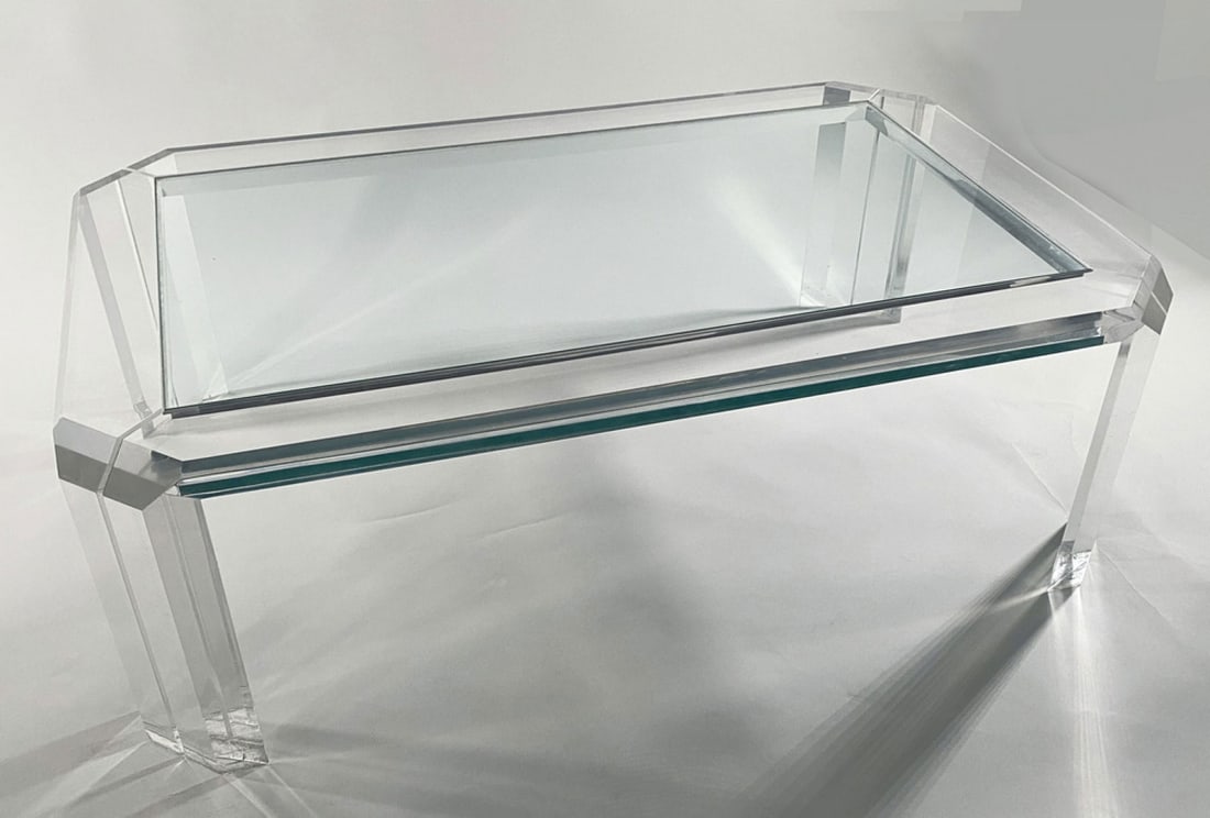 Charles Hollis Jones, Box Line Lucite Coffee Table (1 of 7)
