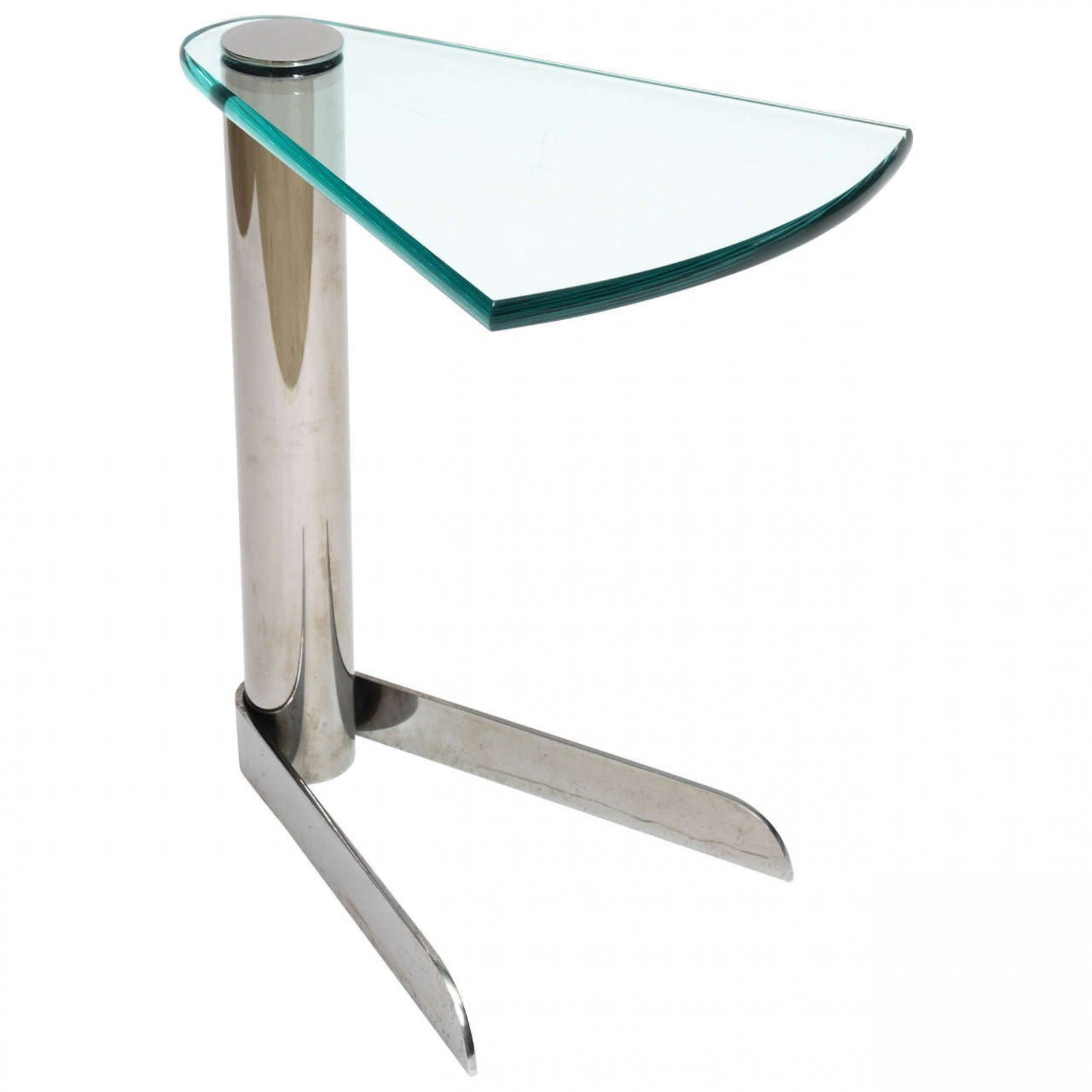 Pace Collection, Stainless Steel and Glass Side Table (1 of 8)