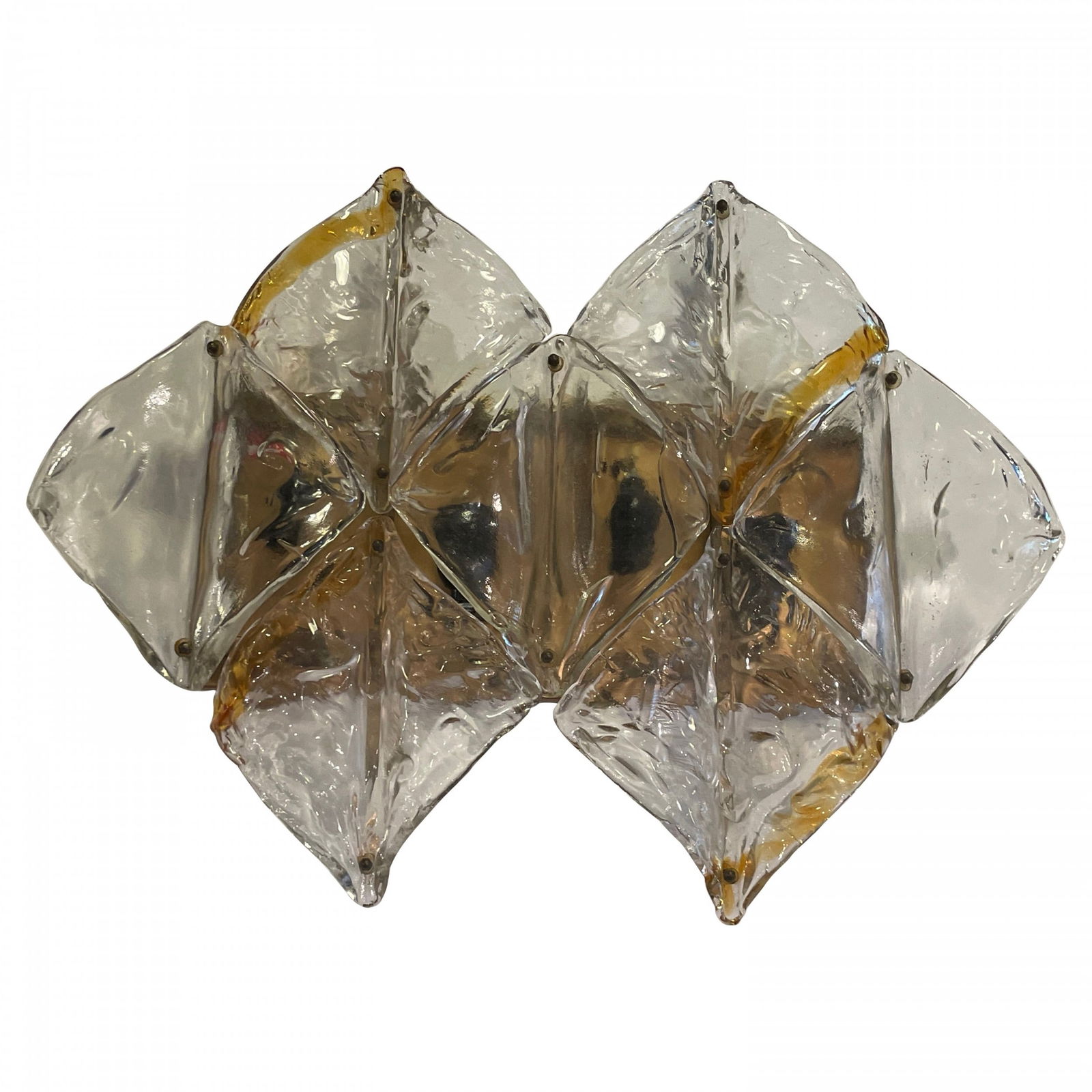 Mazzega, Large Murano Glass and Brass Wall Light (1 of 8)