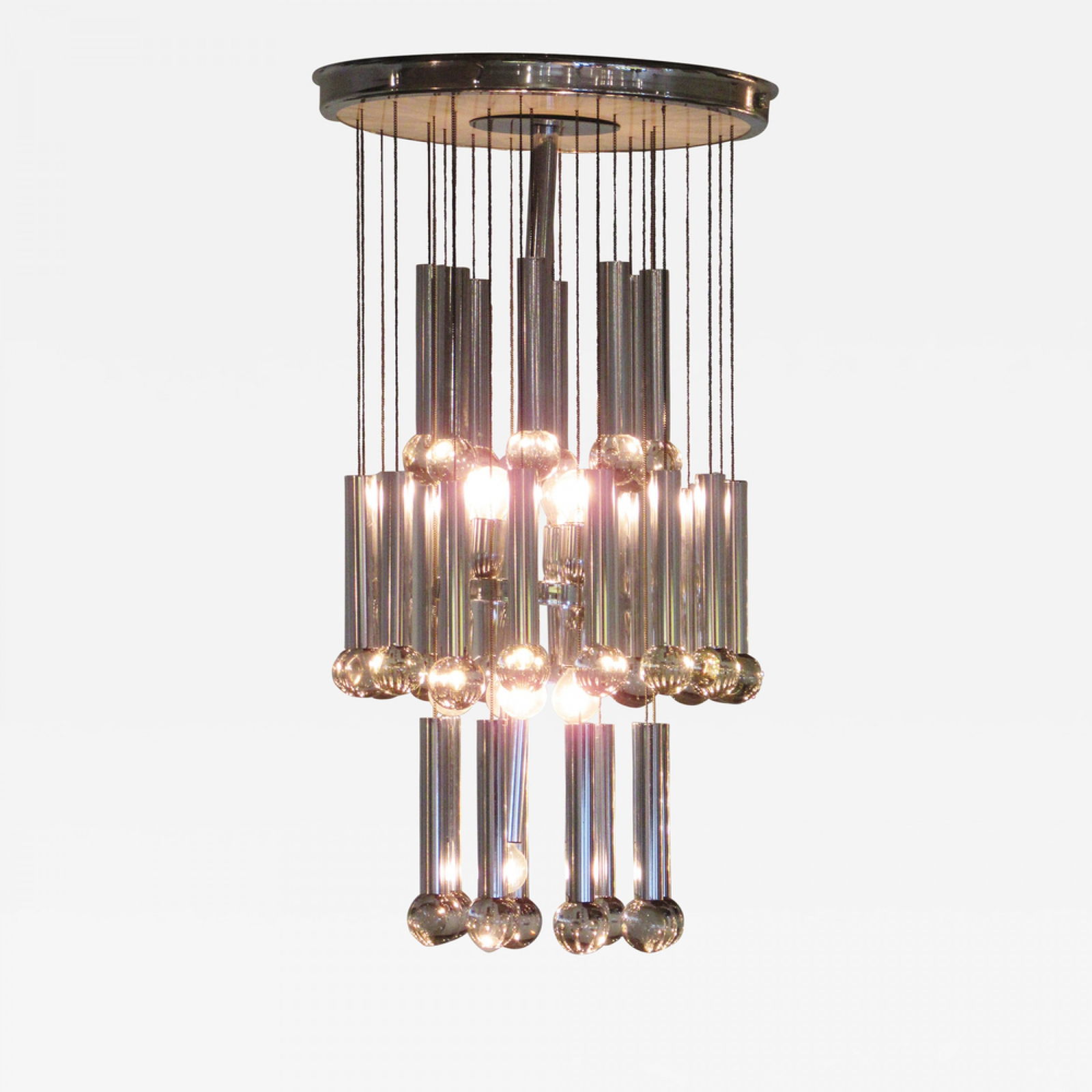 Scolari, Italian Modern Polished Chrome Chandelier (1 of 3)