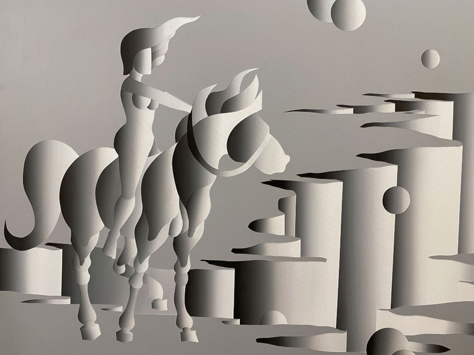 Mario Grimaldi, Surrealist Oil on Canvas (1 of 7)