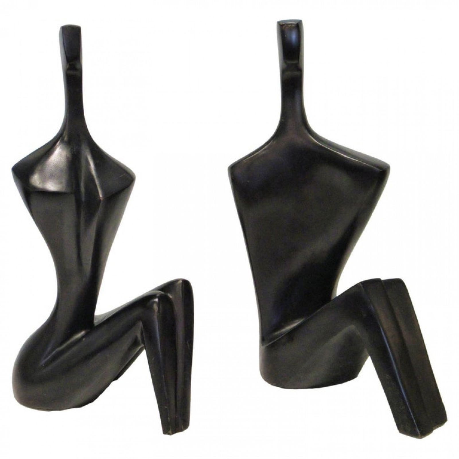 Itzik Ben Shalom, Pair Bronze Figural Sculptures: Itzik Ben Shalom (Israel, Born 1945), Two Seated Figures, dark patinated cast bronze, cast signed and numbered 12/30 18"h x 12"l x 6"w Shipping Note: LOCAL PICKUP IS NOT AN OPTION. All items MUST be s