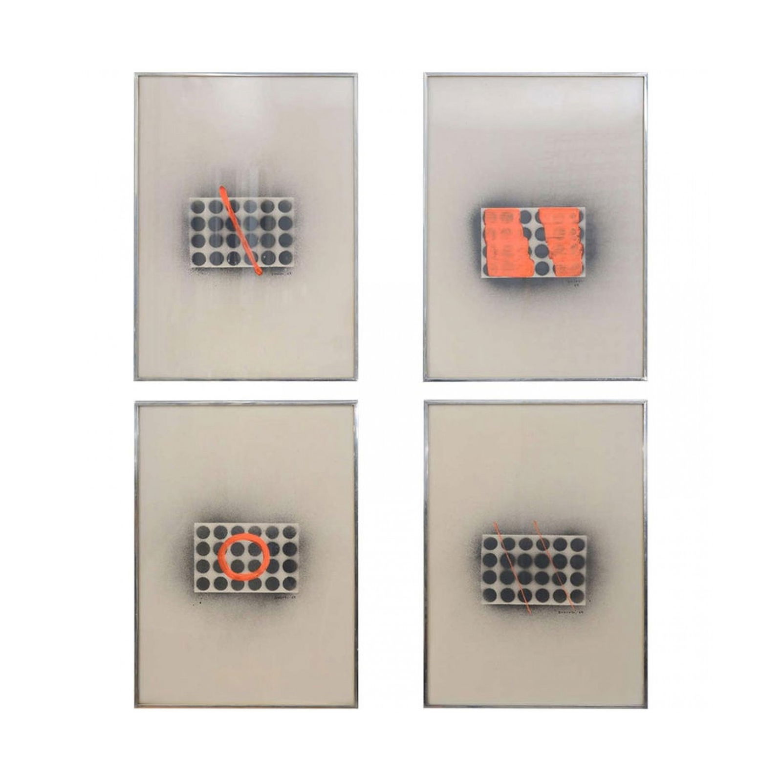 Domoto Hisao, (4) Mixed Media Works on Paper, 1969 (1 of 7)