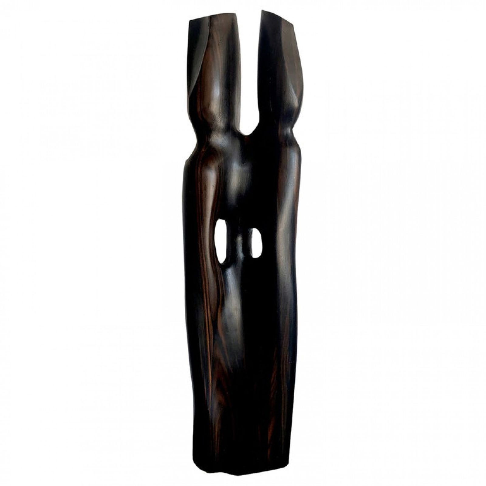 Modern School, Abstract Figural Wood Sculpture: Manner of John Robert Murray McCheyne (British,1911–1982), Two Figures, carved biomorphic wood figural form, 35"h x 8.5"w x 7"d Shipping Note: LOCAL PICKUP IS NOT AN OPTION. All items MUST be shippe