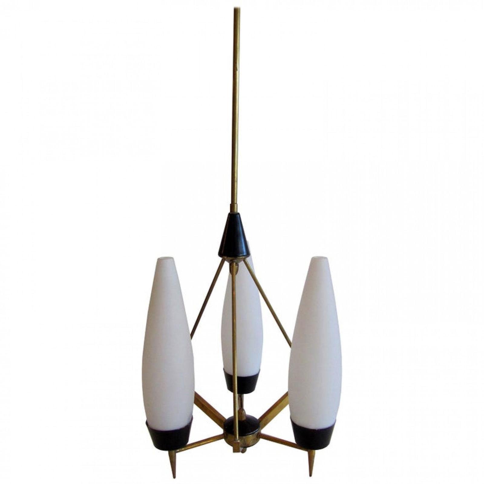 Stilnovo, Italian Modern 3-Light Chandelier,  (1 of 6)
