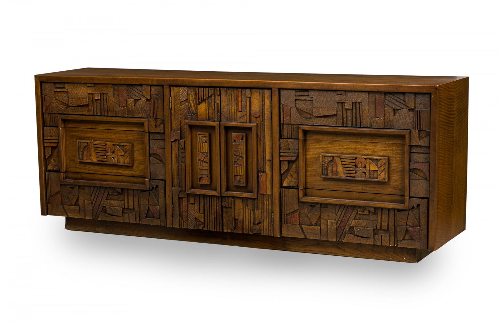 Lane Furniture, American Modern Brutalist Carved Front Credenza / Sideboard (1 of 17)