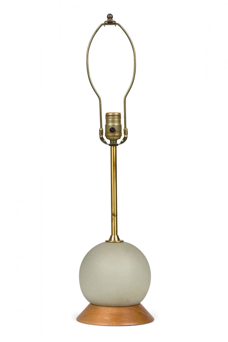 Pair Glazed Globe Form Ceramic Table Lamps - 2