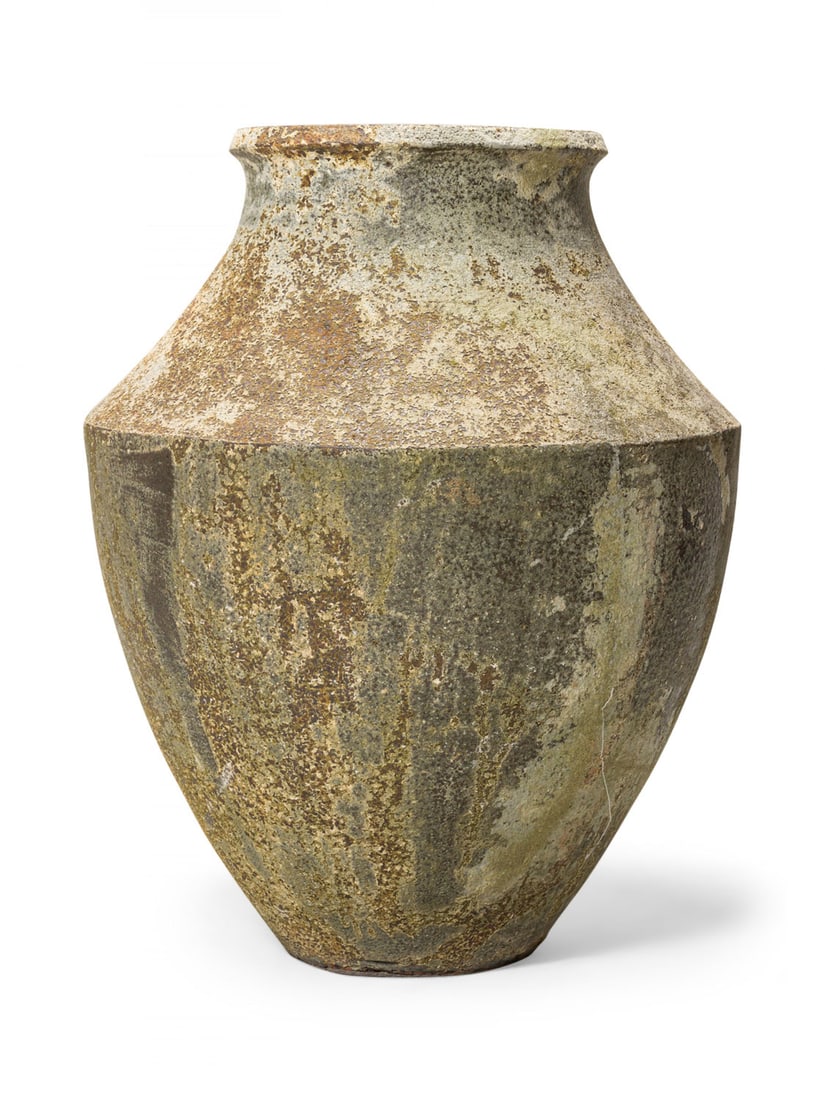 Monumental Contemporary Beige and Brown Patinated Urn  (1 of 7)