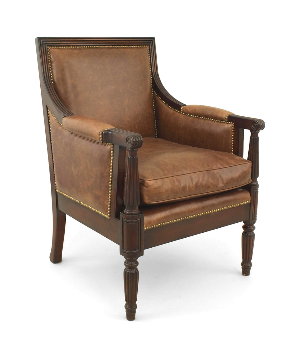 English Sheraton style mahogany arm chair (1 of 4)