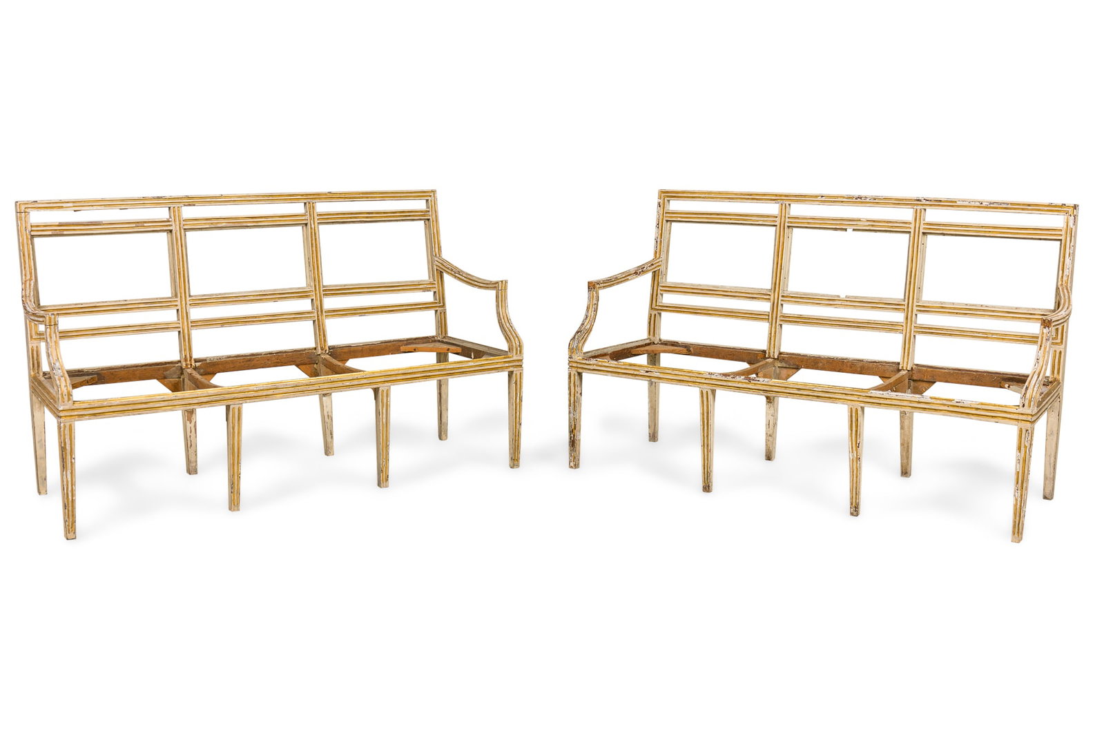 Pair 18th c. Italian Neoclassical settee benches (1 of 11)