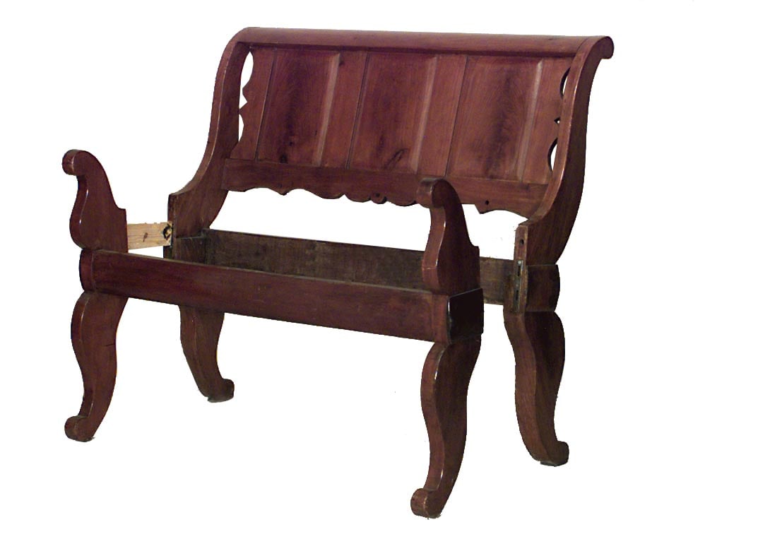 Pair Austrian Biedermeier twin size sleigh bed frames (1 of 1)