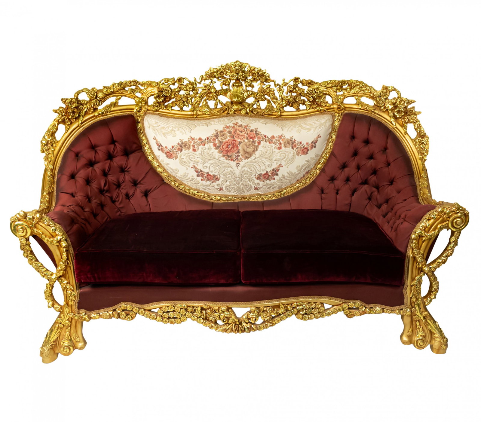 Italian Baroque style giltwood canape (1 of 5)