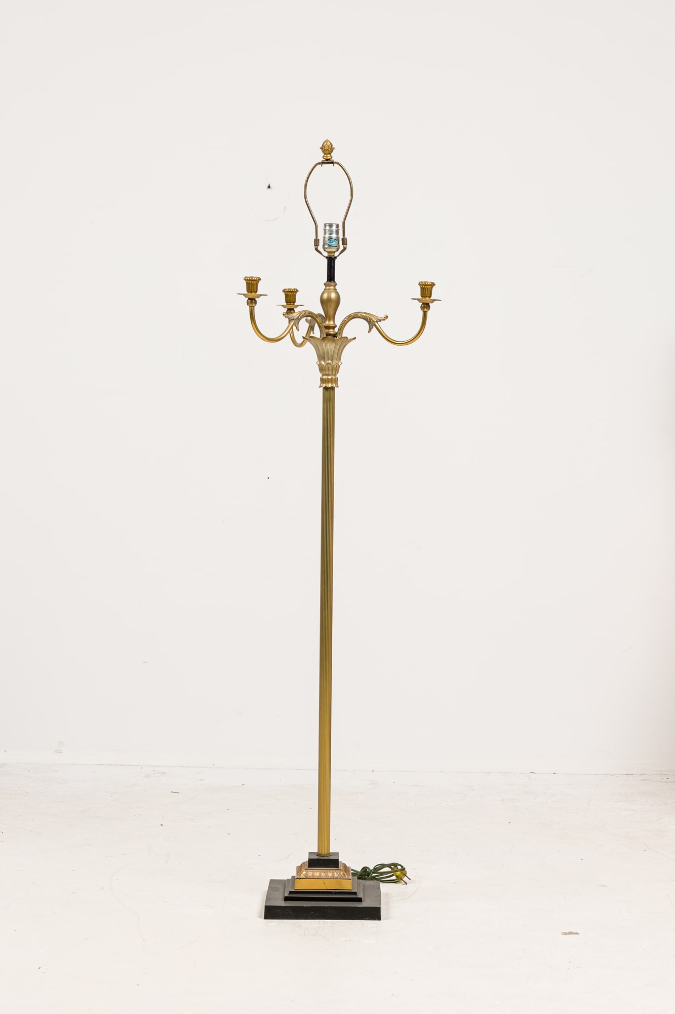 Neoclassical style three arm candelabra floor lamp (1 of 8)
