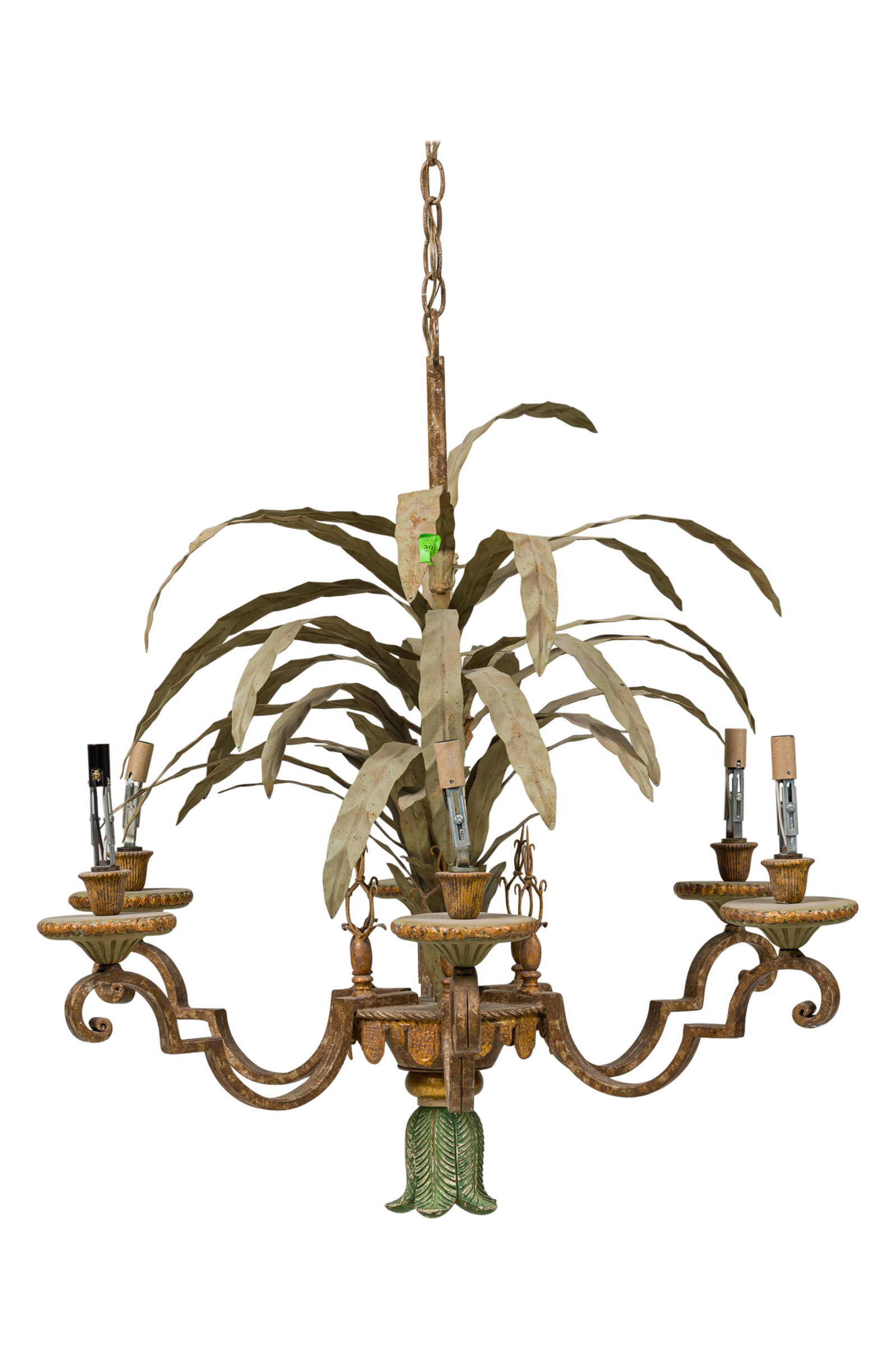 Italian Venetian peinte tole 6-armed chandelier (1 of 10)