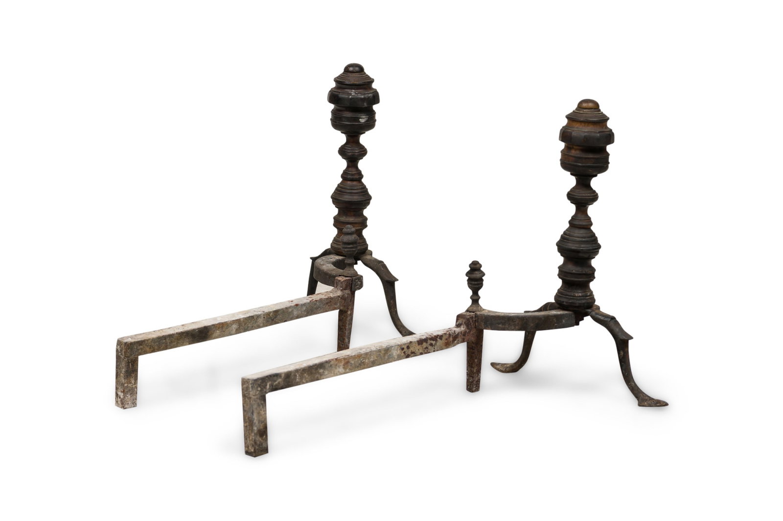 English Georgian style cast iron andirons (1 of 9)