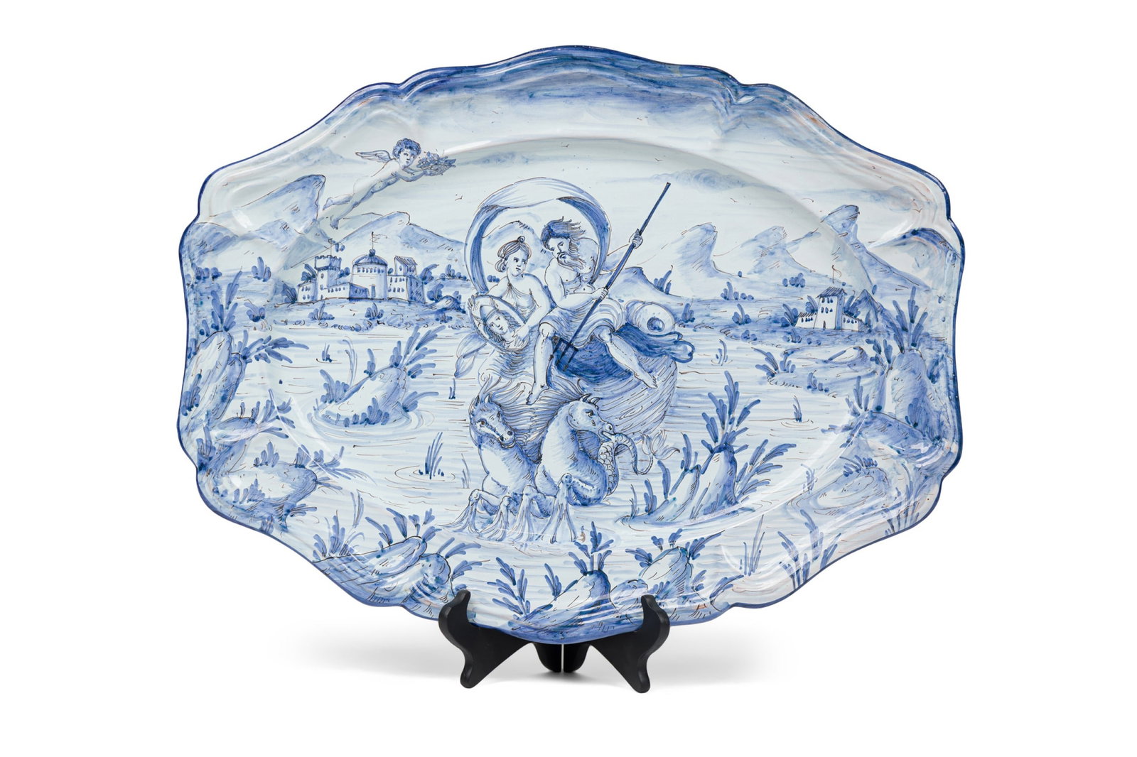 Italian Renaissance style Blue Majolica platter (1 of 6)