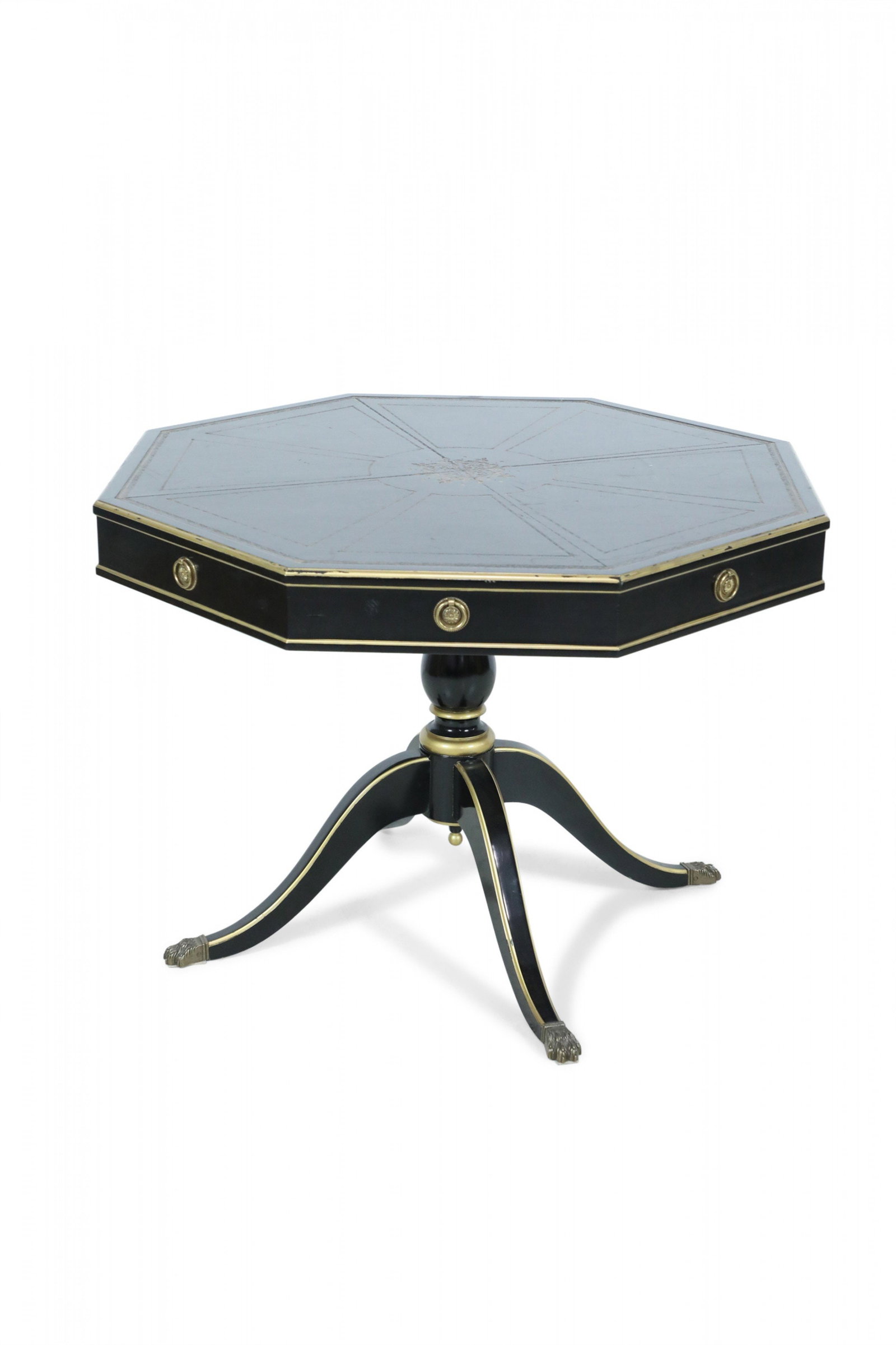 French Directoire Style octagonal leather top gueridon (1 of 16)