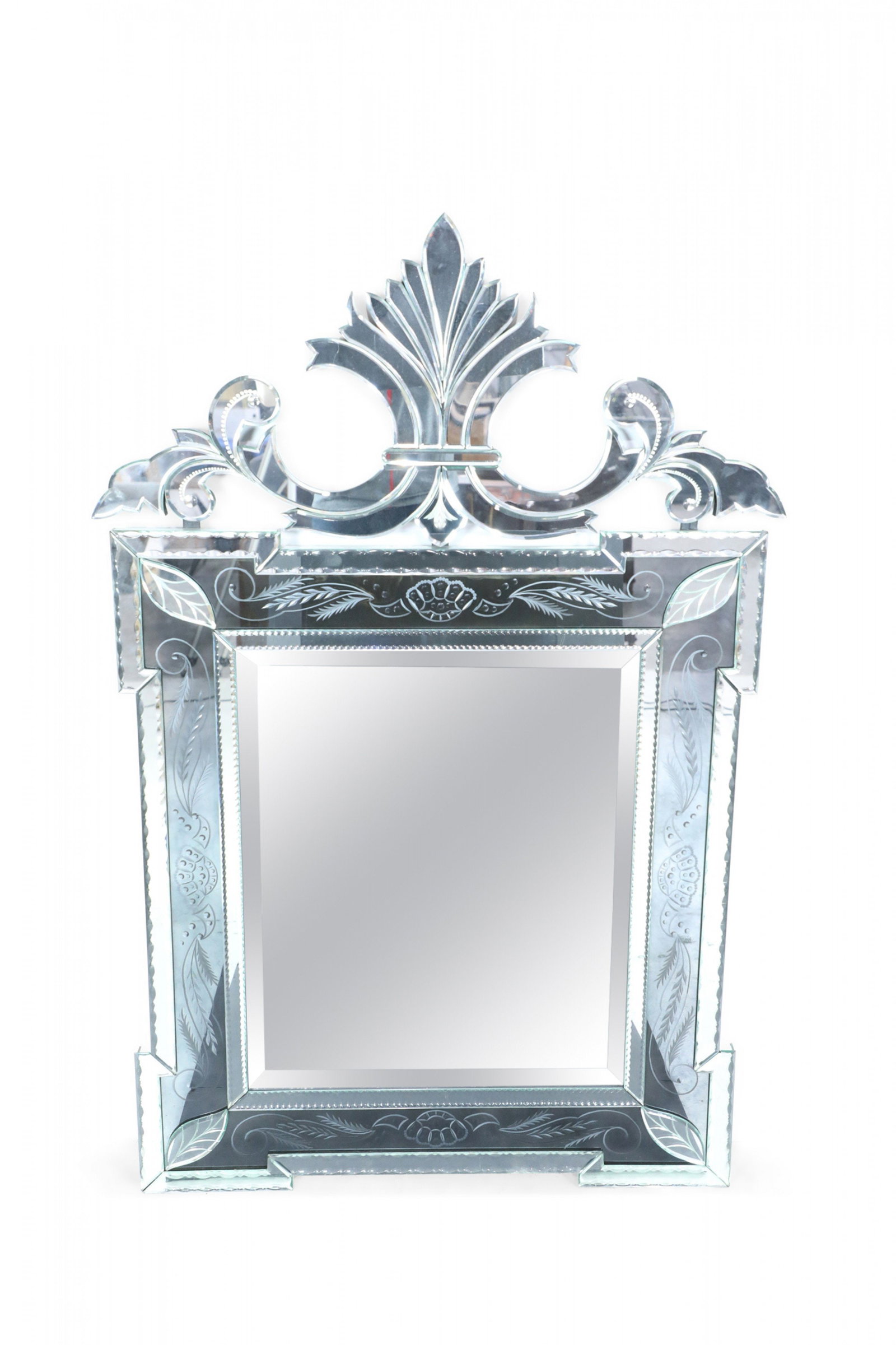 Large Venetian style etched glass wall mirror (1 of 11)