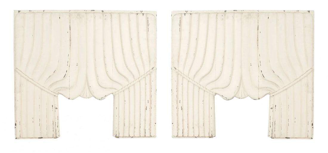 Pair Victorian style carved drapes (1 of 5)