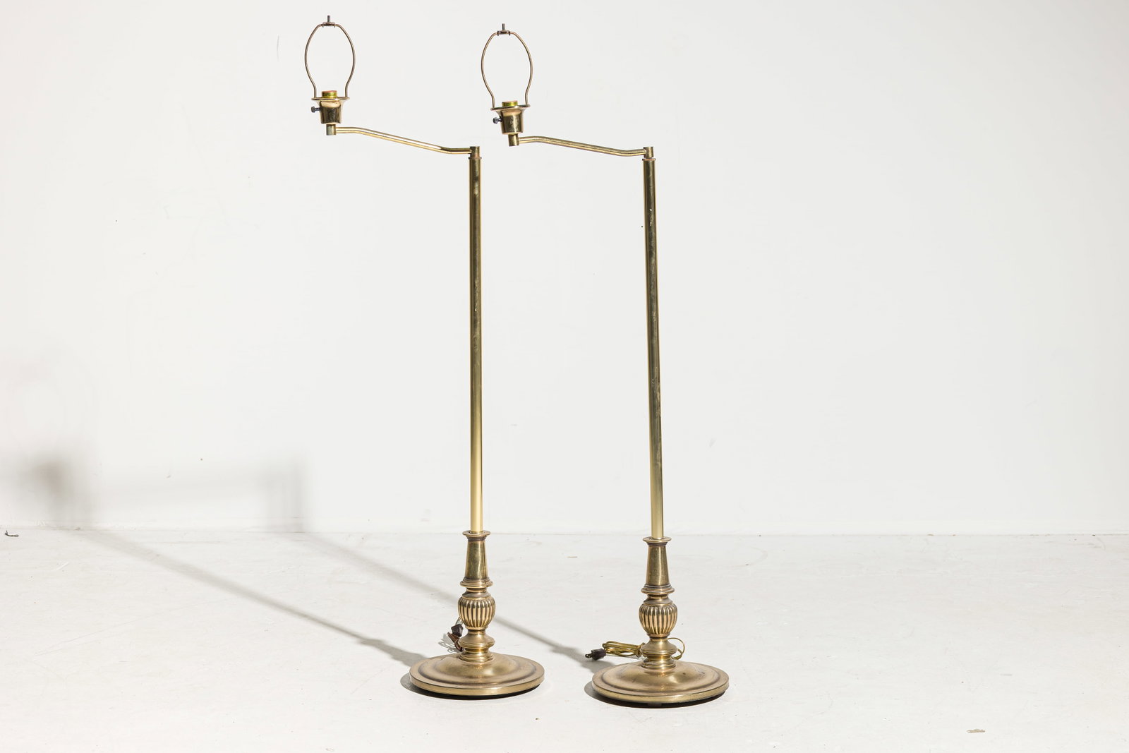 Pair Modern brass swing floor lamps (1 of 8)