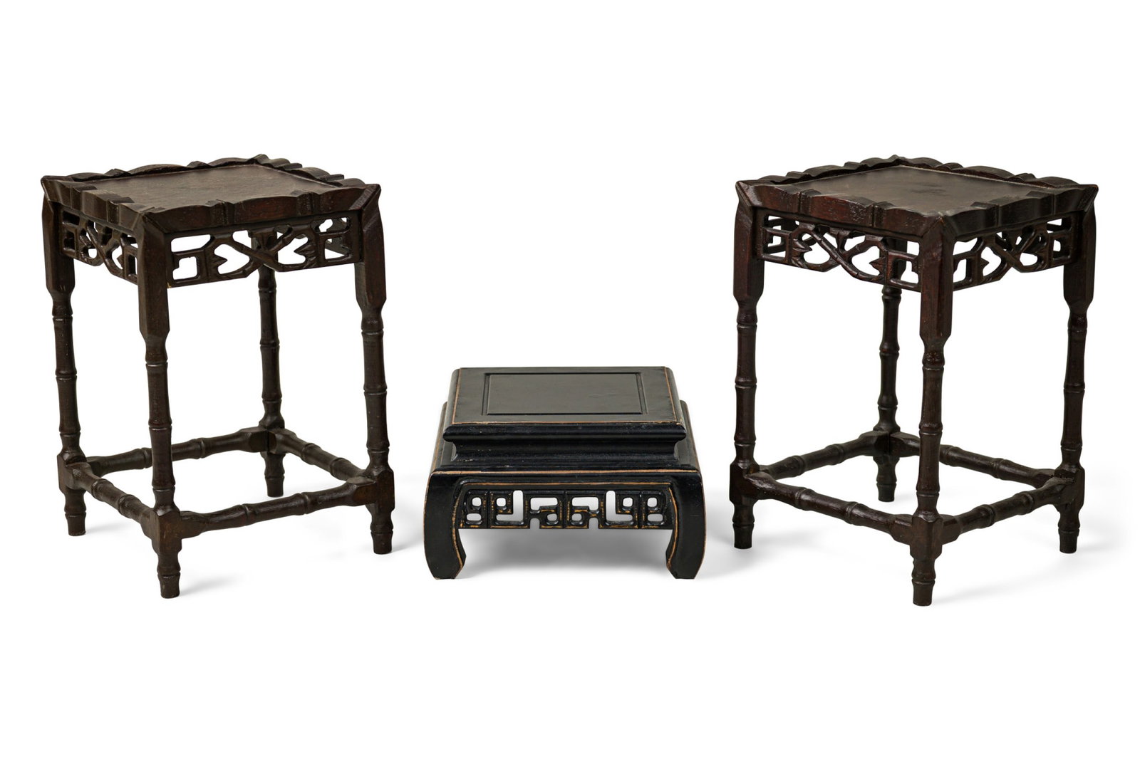 (3) Contemporary, Chinoiserie style lacquered display stands (1 of 20)