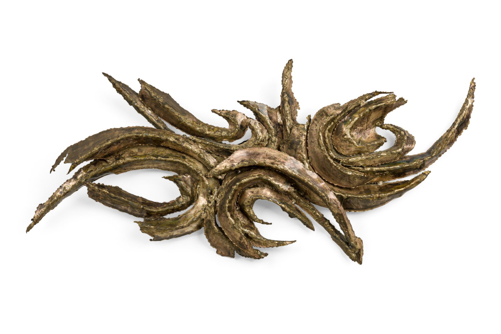 Silas Seandel style, Brutalist metal wall sculpture (1 of 8)