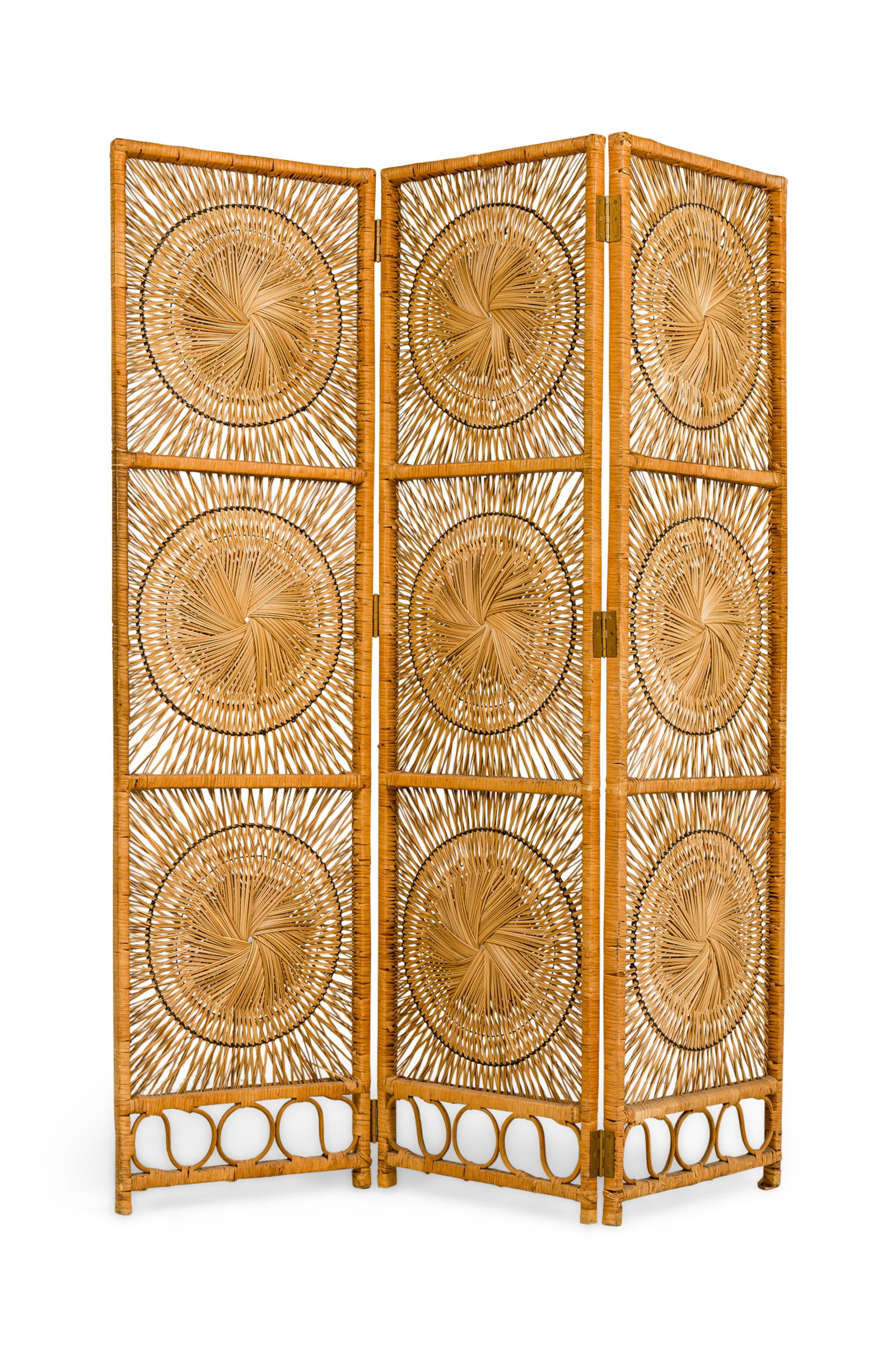 American Mid-Century Tri-Fold Rattan Divider/ Screen (1 of 12)