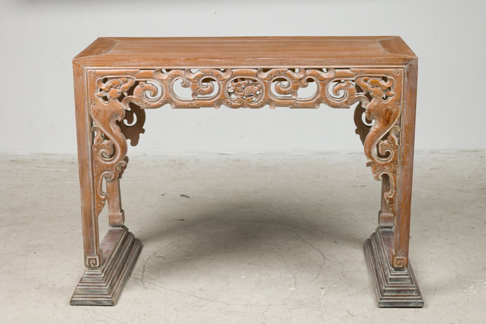 James Mont (Style) cerused wood Chinoiserie console table (1 of 13)