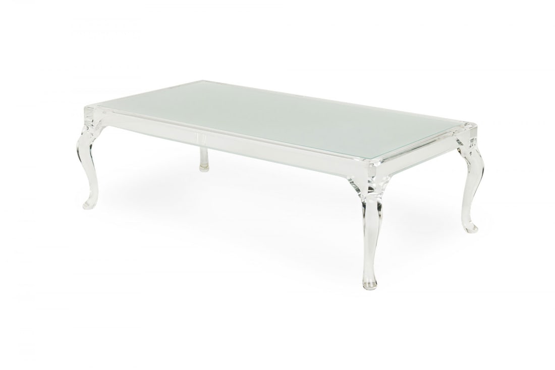 Contemporary lucite and Queen Anne style coffee table (1 of 8)