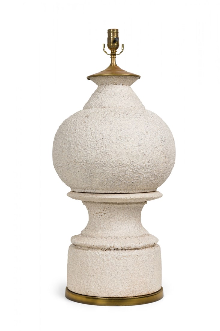 Stiffel Lamp Co., ceramic white lava glaze table lamp (1 of 10)