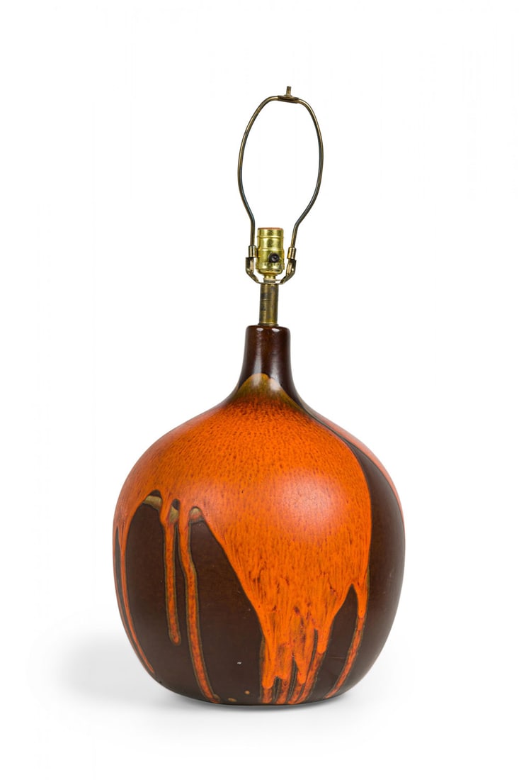 American Modern ceramic drip glaze table lamp (1 of 9)