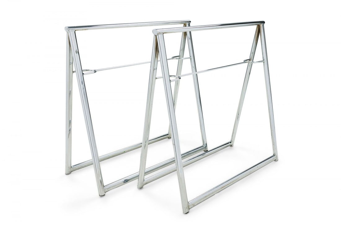 Modern 2-piece chrome sawhorse table base (1 of 9)