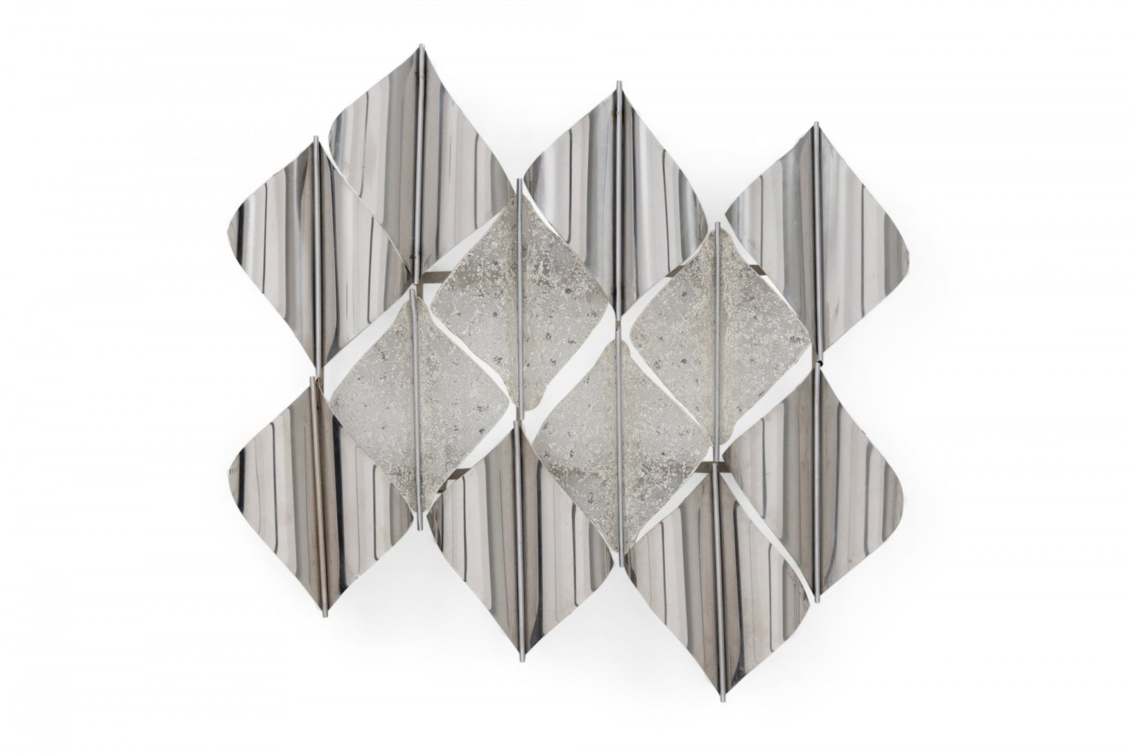 Mazzega, Italian Modern Murano glass & polished steel sculptural sconce (1 of 5)