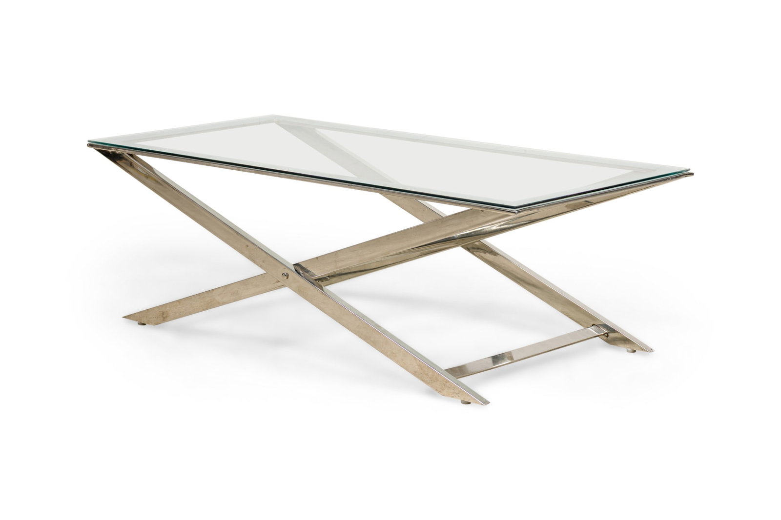 Modern chrome x-frame coffee table base (1 of 9)