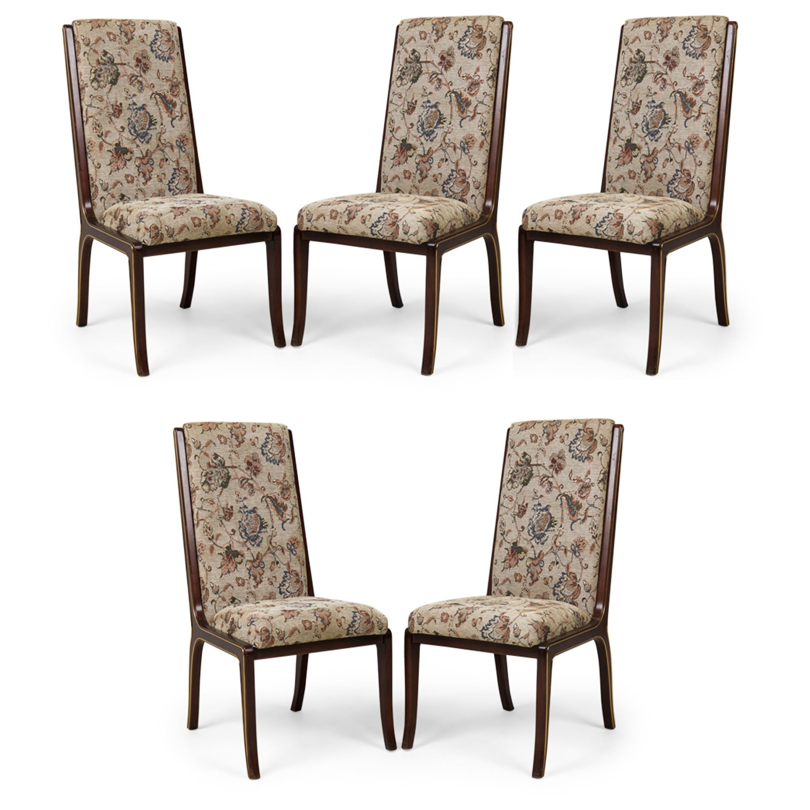 William Doezema for Baker, (5) mahogany and brass side chairs (1 of 13)
