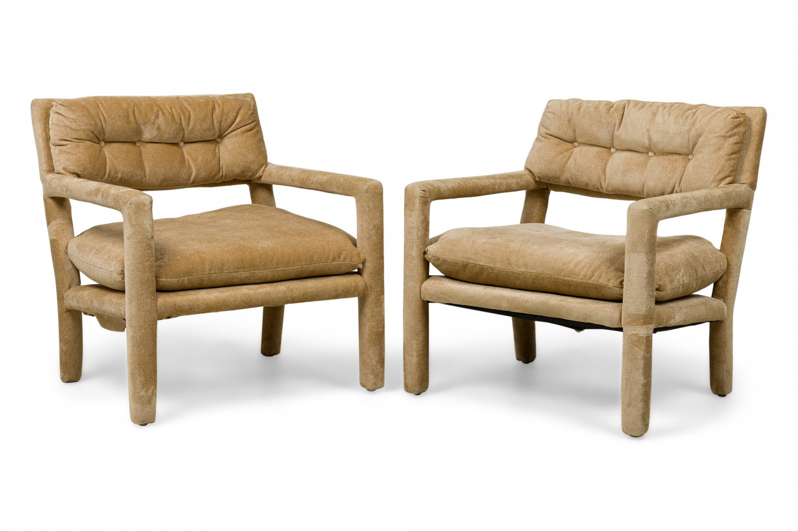Milo Baughman, pair Parsons style armchairs (1 of 11)