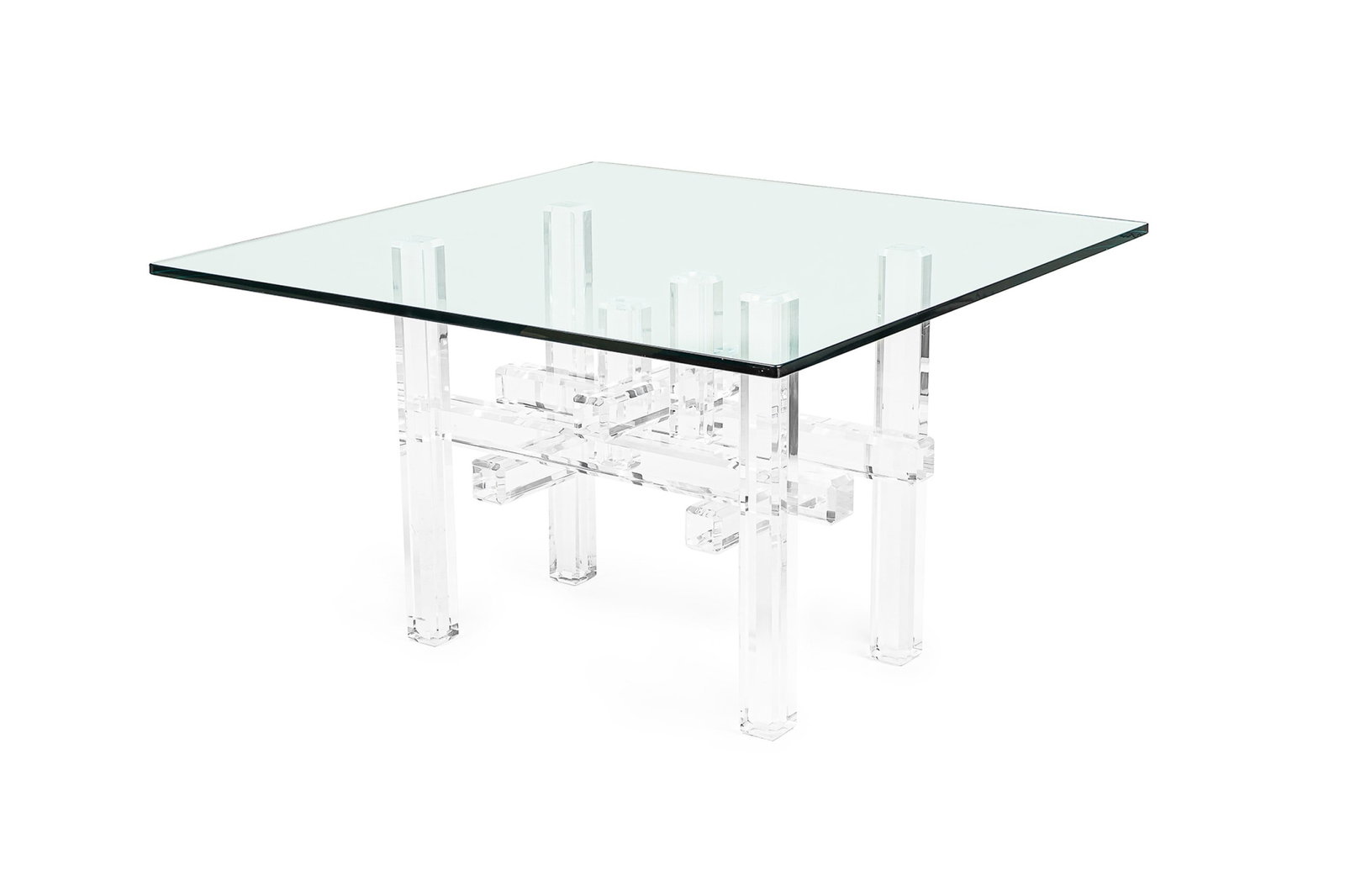 Charles Hollis Jones, glass and lucite dining table (1 of 8)
