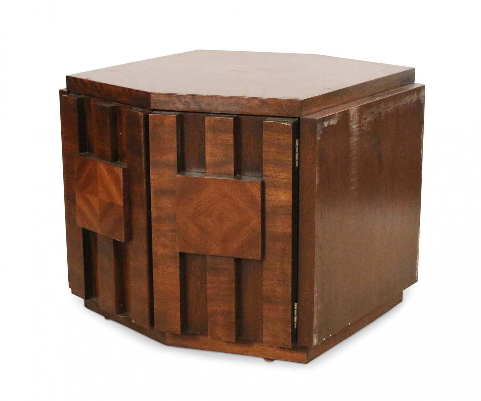 Lane Furniture, walnut hexagonal cabinet (1 of 12)
