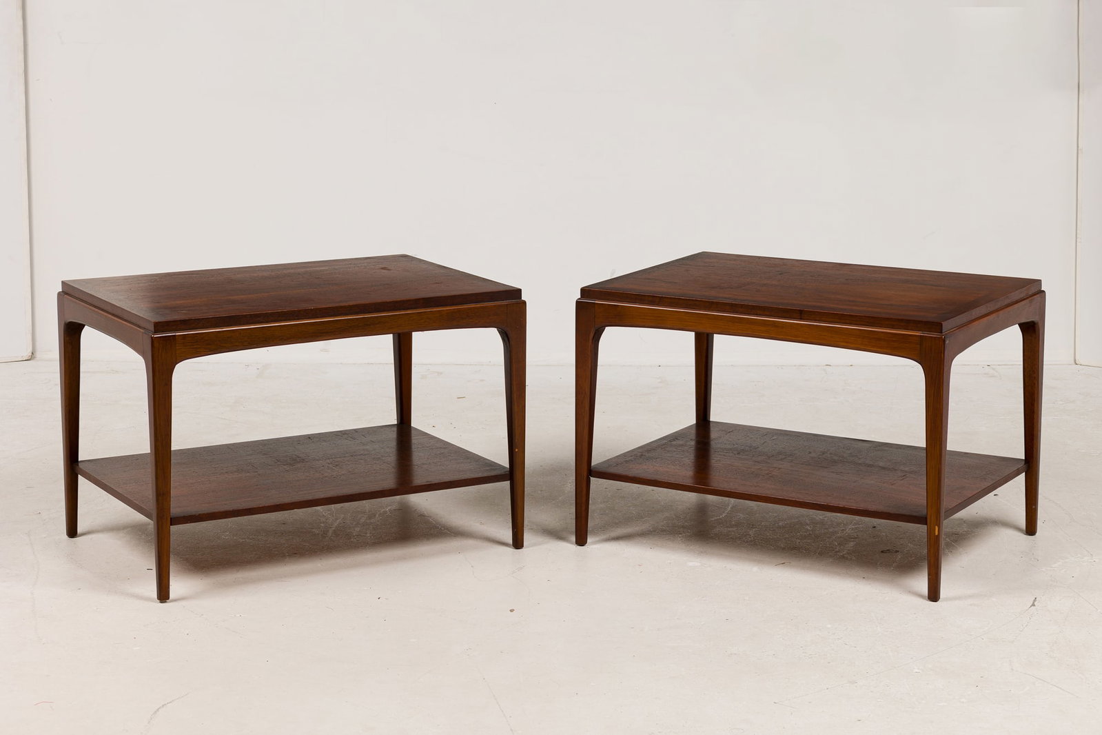 Lane Furniture, pair two tier side tables (1 of 5)