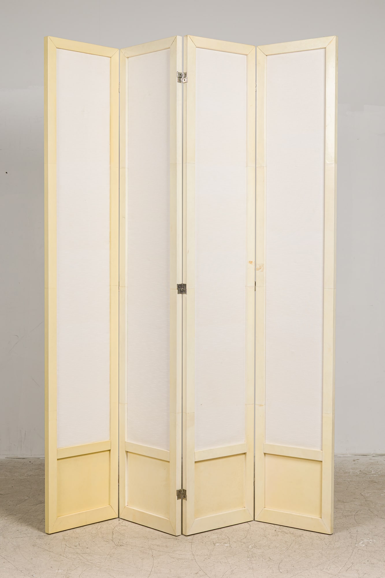American Contemporary white parchment four fold screen (1 of 9)