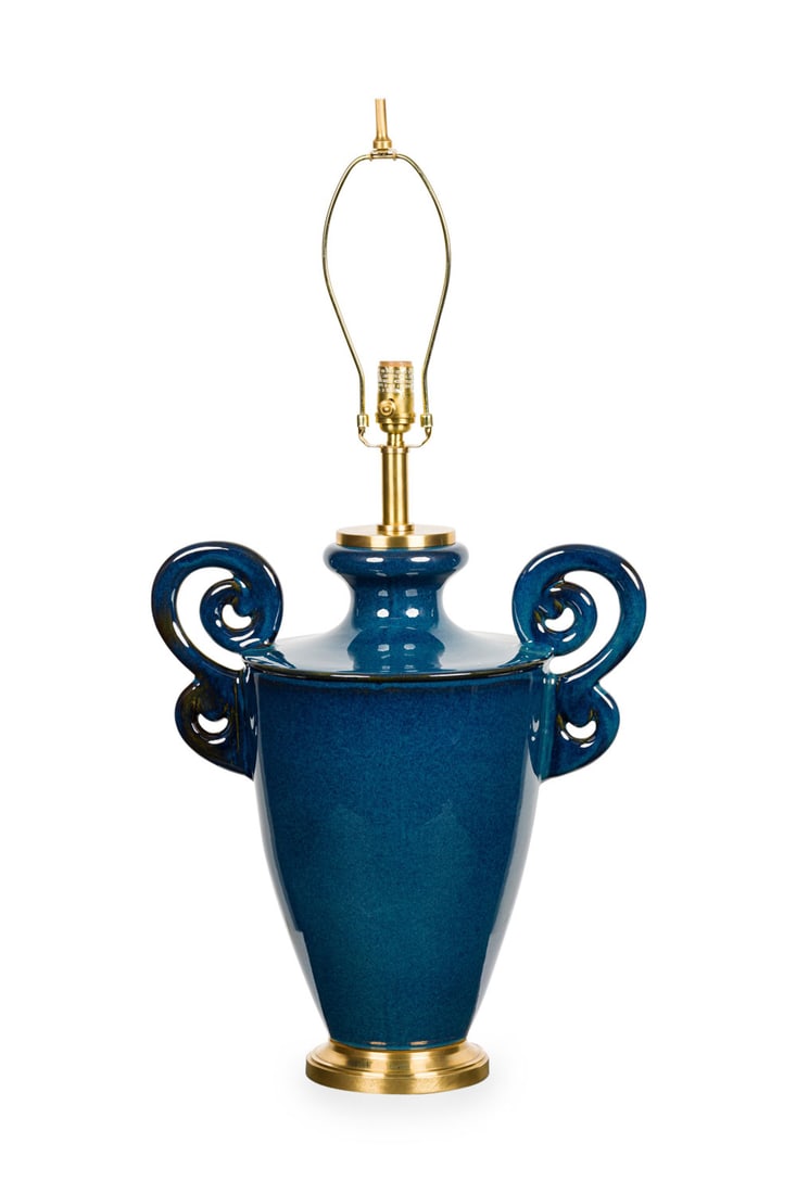 Giacometti (style), cobalt glaze run lamp (1 of 10)