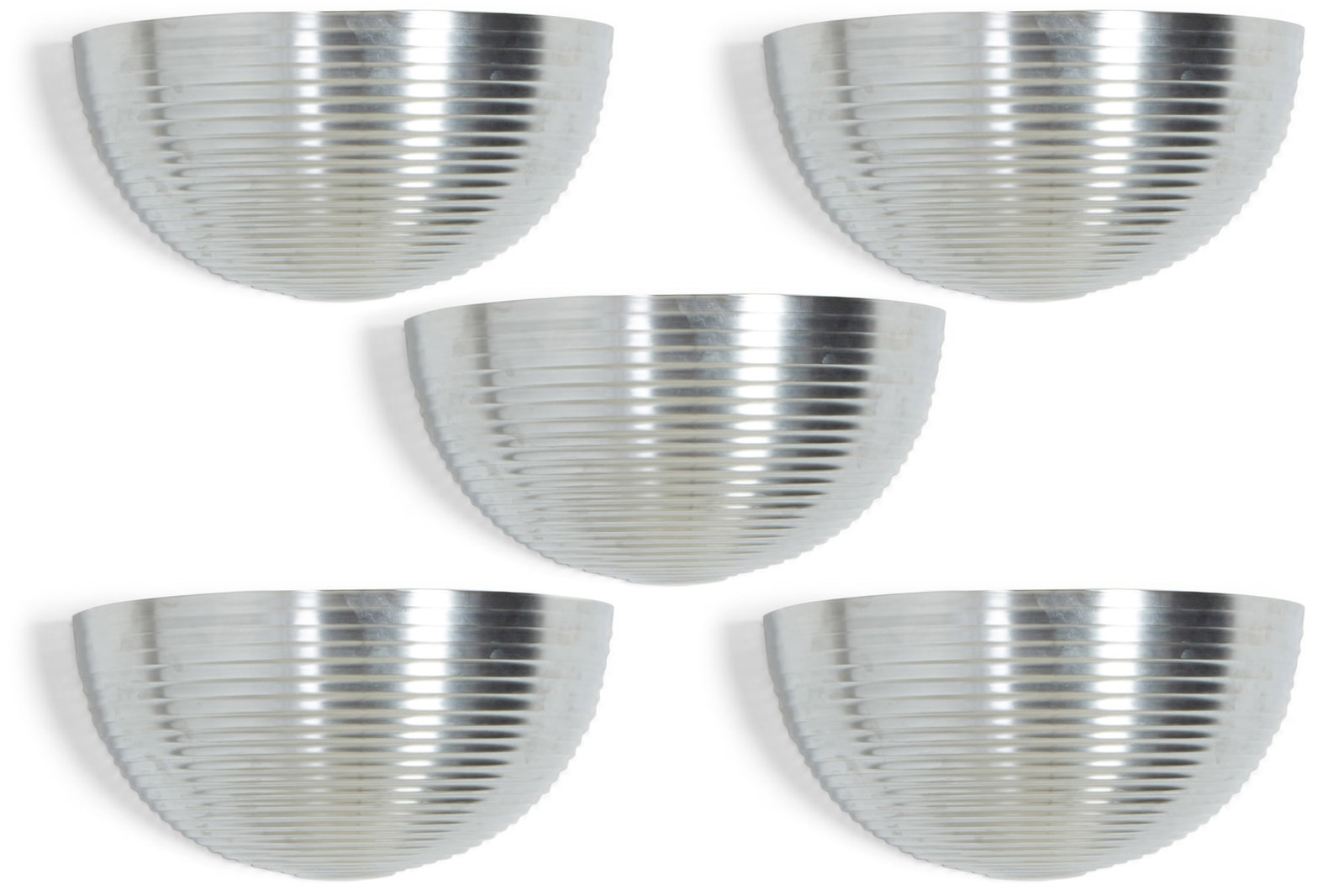 Boyd Lighting, Art Deco style pair demi lune ribbed chrome sconces (1 of 7)