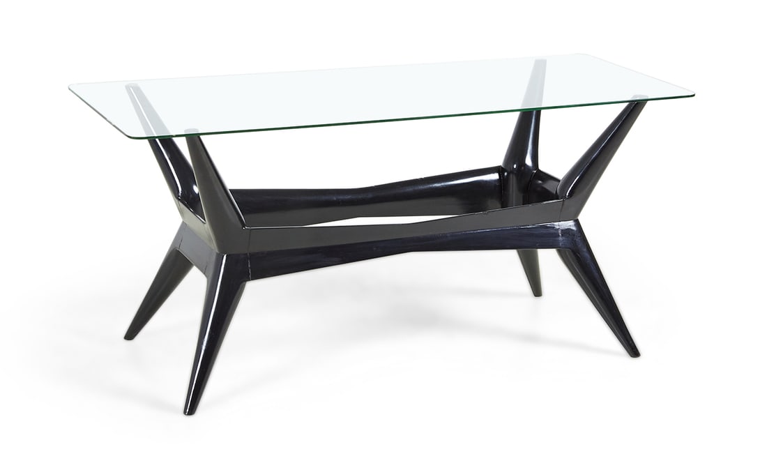 Italian Mid-Century style ebonized coffee table (1 of 9)
