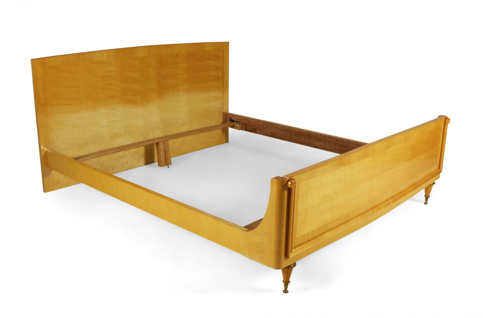 French Art Deco Maple Queen-Size Bed (1 of 9)