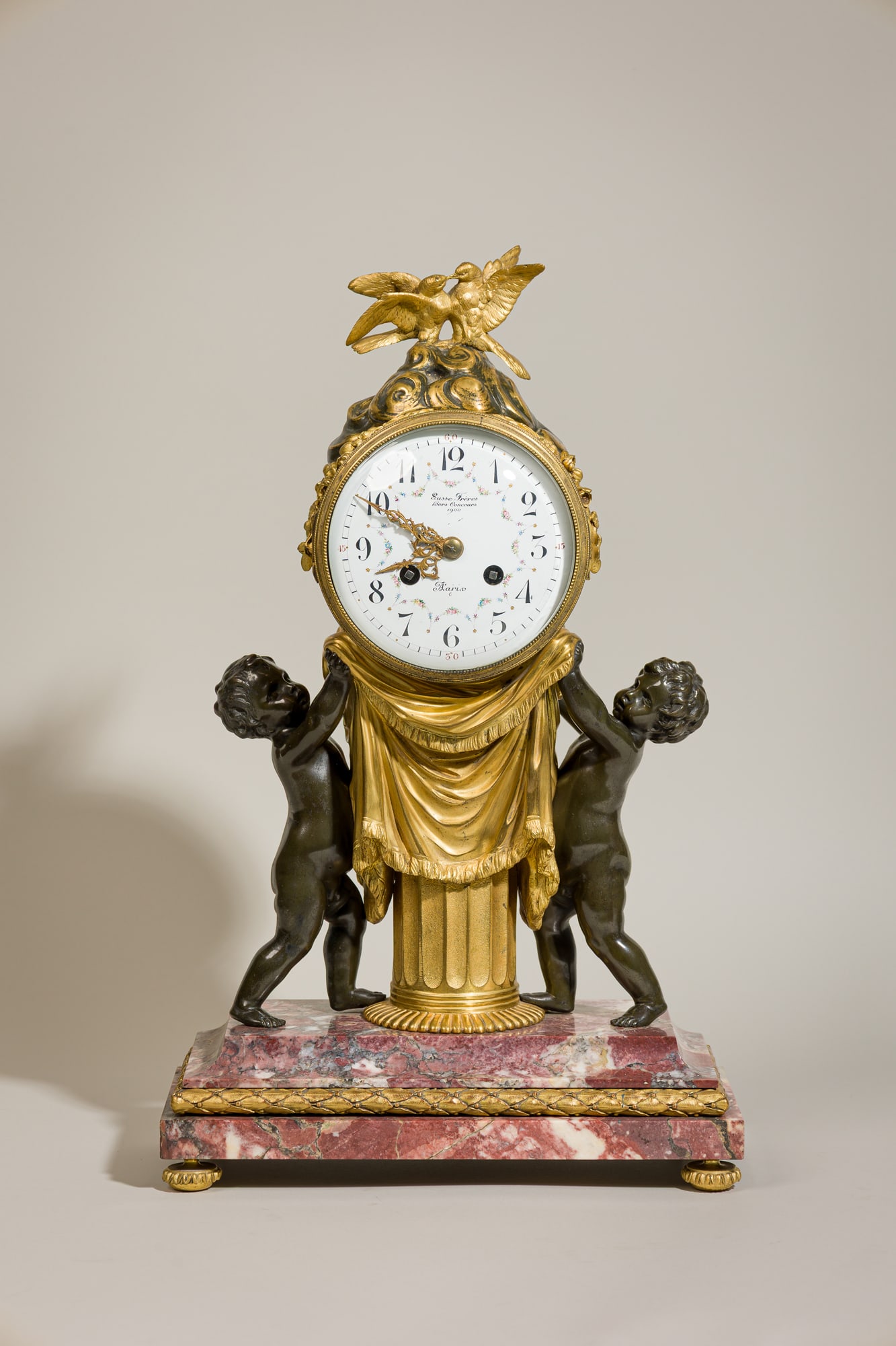 Susse Freres, Belle Epoque marble and ormolu mantel clock (1 of 15)