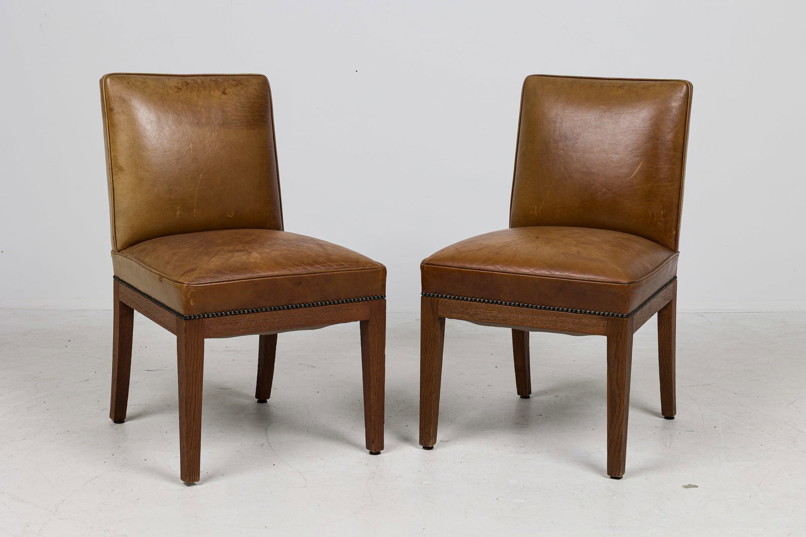 Marc du Plantier (attrib), pair of combed oak side chairs, Thierry Despont (1 of 11)